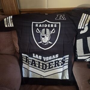 Fanatics Black and White Las Vegas Raiders Pajama Shirt